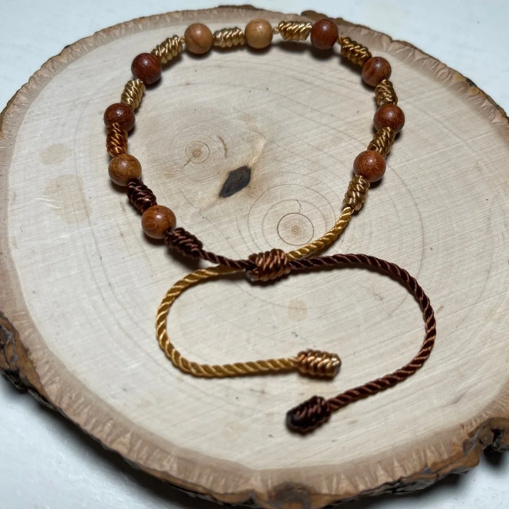 Brown wooden beaded rosary